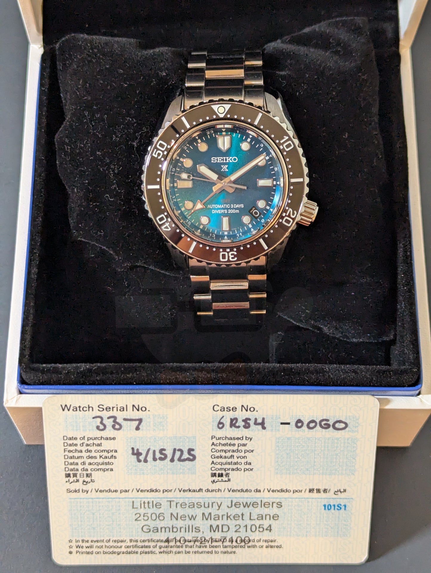 Seiko Prospex SPB475 1968 Heritage Diver's GMT